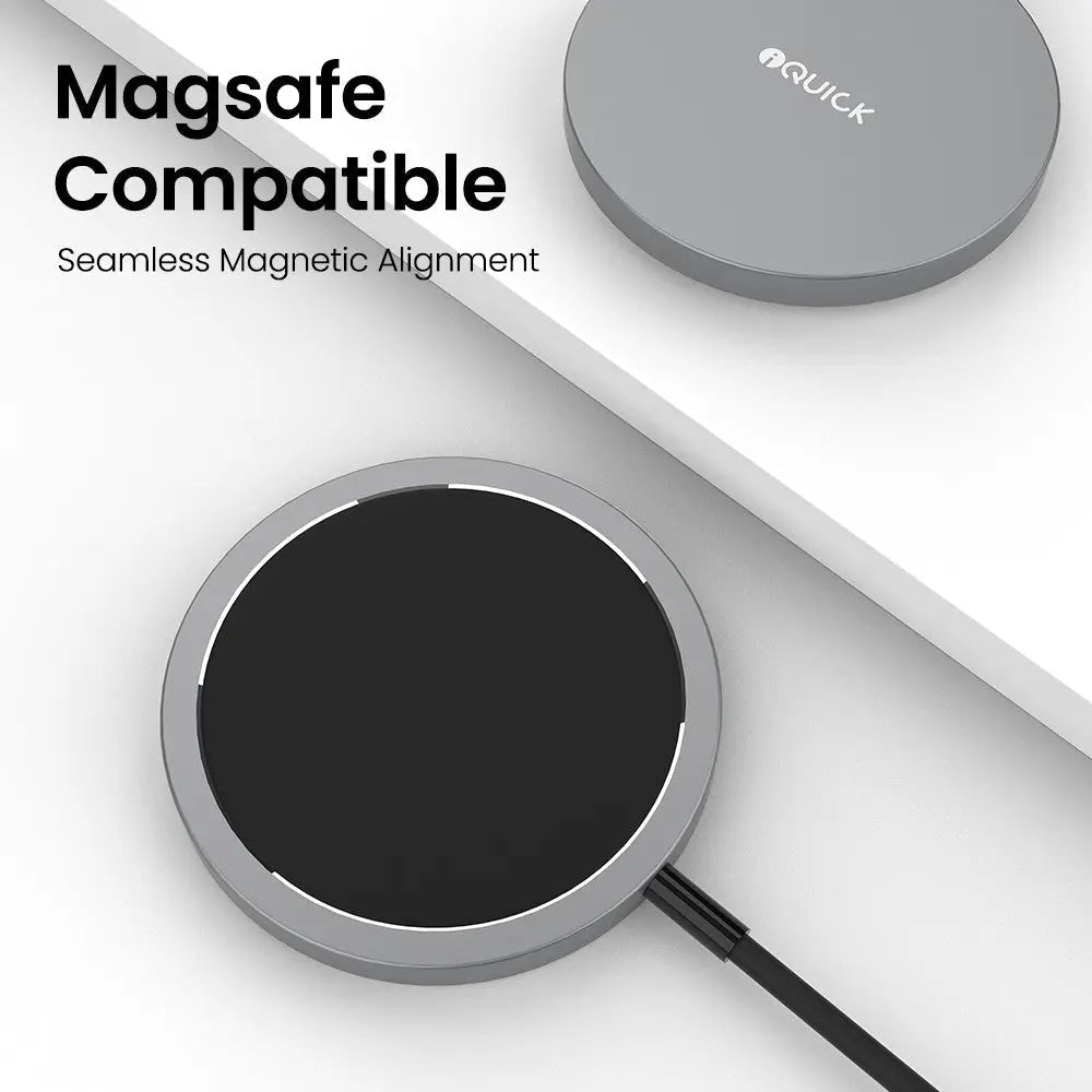 15W MagSafe Wireless Charger for iPhone - iQuick in Black - MJ Gadgets