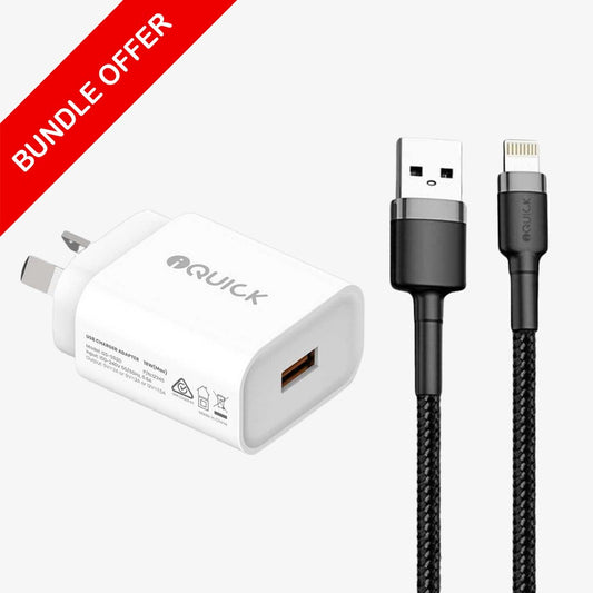 18W Charging Bundle for iPhone (Lightning Cable) - MJ Gadgets