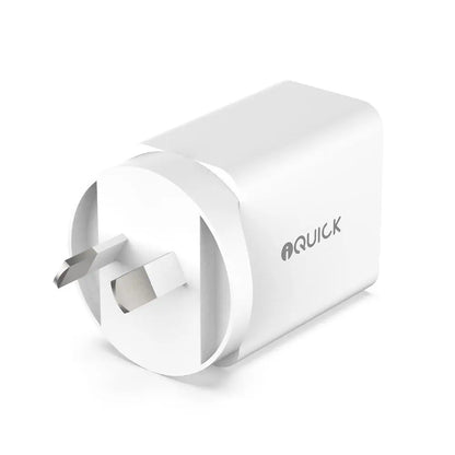 20W USB Charger iQuick PD3.0 + QC3.0 - White - MJ Gadgets