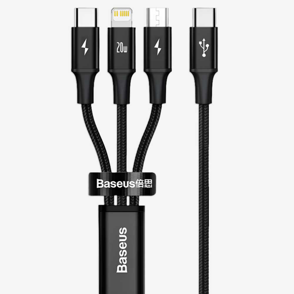 3 - in - 1 Charging Cable | PD 20W Fast Charging by Baseus - MJ Gadgets