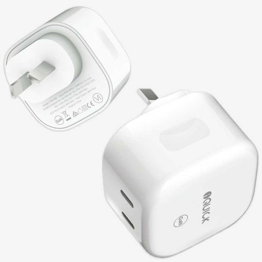 35W Dual USB - C Fast Charger - iQuick NANO Energy 1 - White - MJ Gadgets