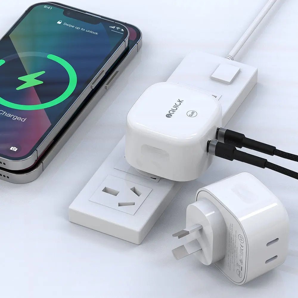 35W Dual USB - C Fast Charger - iQuick NANO Energy 1 - White - MJ Gadgets