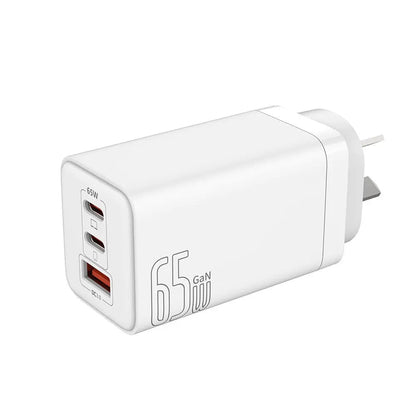 Fast Charger | iQuick 65W Triple Port GaN Plug - MJ Gadgets