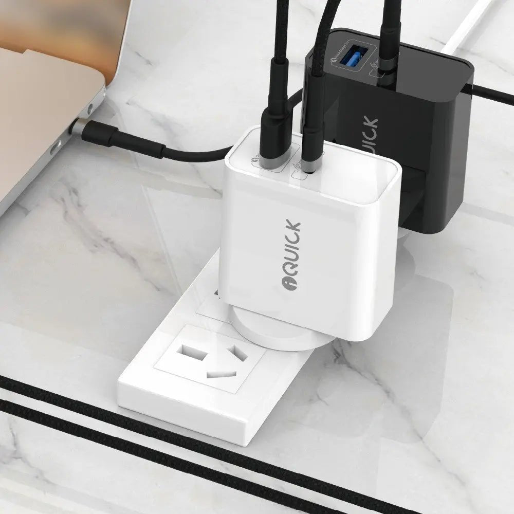 Fast Charger | iQuick 65W Dual USB - C & USB - A GaN - MJ Gadgets