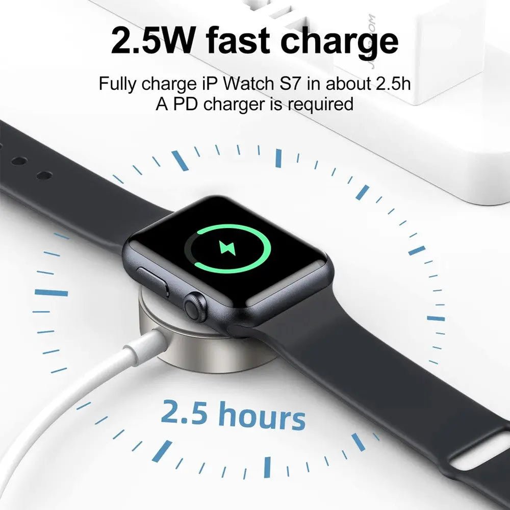 Apple Watch Charger, Magnetic USB - C Charger iQuick - White - MJ Gadgets