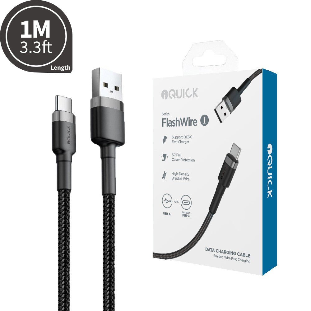 iQuick USB - C to USB - A Cable | Fast Charging, Braided - MJ Gadgets